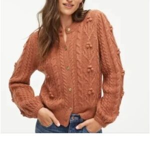 Demylee Jcrew sweater with gold horse buttons